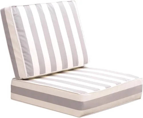 Miniatura 8 de Juego de cojines de asiento para exteriores para muebles de patio, cojines gruesos resistentes a la intemperie, 25.6 pulgadas de ancho x 25.6 Blanco