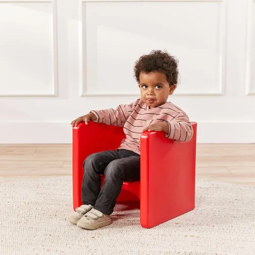 Miniatura 11 de ECR4Kids Tri-Me Silla cúbica 3-en-1, muebles para niños, color rojo