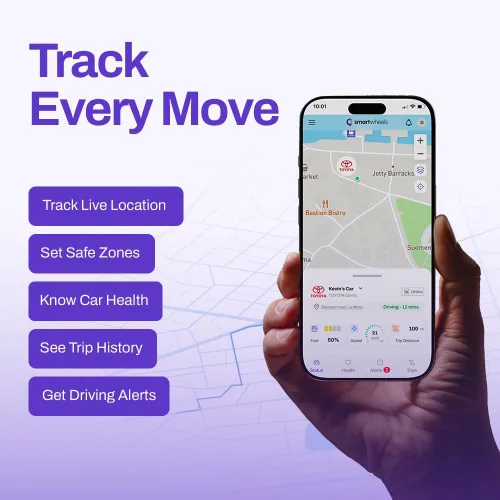 Miniatura 4 de SmartWheels Rastreador GPS en tiempo real Seguimiento de ubicación Geo-Esgrima Conducción y monitoreo de la salud del vehículo Alertas