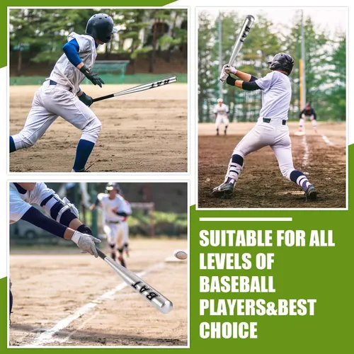 Miniatura 2 de Jenaai 4 unidades de bate de béisbol de 28 pulgadas de aluminio para actividades deportivas de entrenamiento de béisbol
