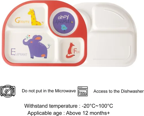 Miniatura 3 de Set de alimentación para niños 5 piezas, juego de vajilla para niños pequeños incluye plato, tazón, taza, tenedor y cuchara, juego de cubiertos