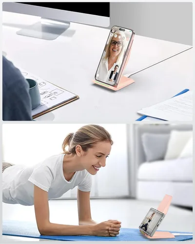 Miniatura 8 de Cargador inalámbrico con cargador de teléfono USB C, soporte de carga certificado Qi con adaptador PD de 20 W compatible con iPhone 17/17 Rosa