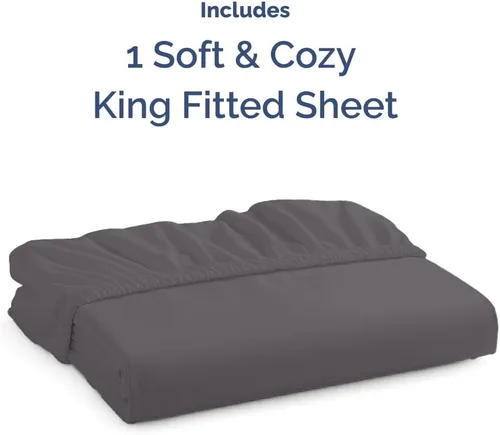 Miniatura 4 de Sábana bajera tamaño King – Sábana bajera individual inferior – Ropa de cama de lujo ultrasuave con bolsillos de 8 a 16 pulgadas de profundidad, 06