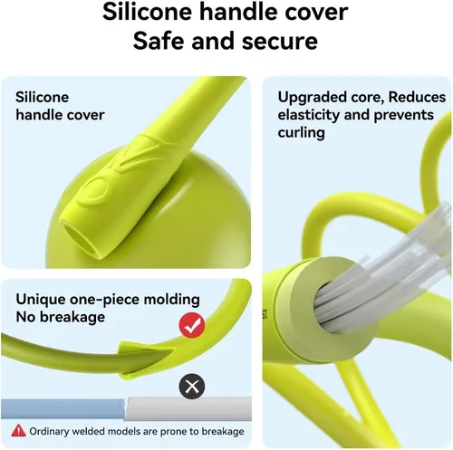 Miniatura 5 de Cuerda de saltar para niños con velocidad ajustable con rodamientos duales, cordón anti-enredo segmentado, asas de silicona, juguete de fitness