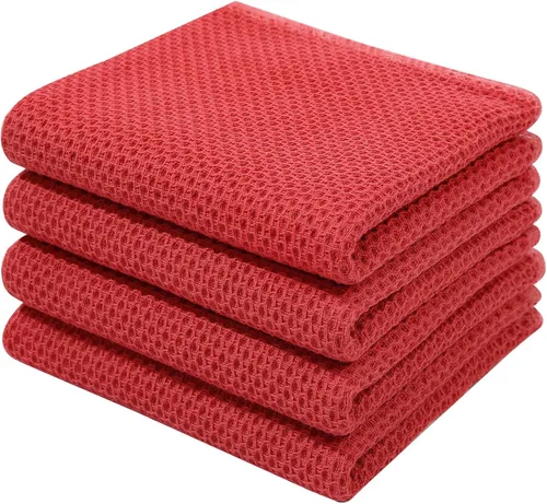 Miniatura 115 de Homaxy Paños de cocina de 100% algodón con tejido de gofre, ultra suaves, absorbentes, de secado rápido, 12 x 12 pulgadas, paquete de 6, amarillo
