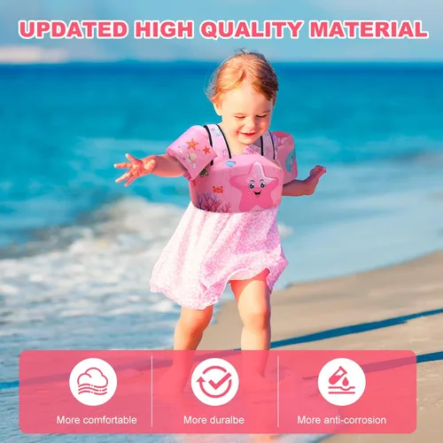 Miniatura 2 de Toddler Swim Vest with Swimming Arm Floaties for 2-6 Years Old (22-66 lbs) Boys-Girls Kids Pool Floats Water Wings & Swim Jacket Niños Swimmies for