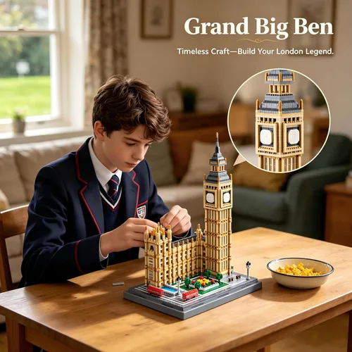 Miniatura 2 de Komvoor World Famous Architecture - Juego de 4112 bloques de construcción – London Big Ben DIY modelo coleccionable para amantes, adultos
