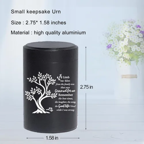 Miniatura 3 de Pequeñas urnas de recuerdo de aluminio para cenizas humanas, juego de 4 mini urnas conmemorativas, contenedores de cenizas de 3 pulgadas