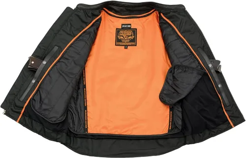 Miniatura 5 de Milwaukee Leather MLM1525 - Chaqueta MC ligera de cuero negro 'Crossover' para hombre