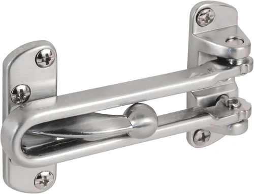 Prime-Line U 9901 - Cerradura de barra oscilante para puertas batientes con bisagras, cerradura de seguridad secundaria para puerta y seguridad,