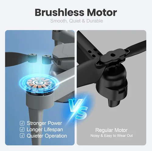 Miniatura 3 de Dron para niños con cámara, cuadricóptero RC plegable con pantalla remota de 4.5 pulgadas, motor sin escobillas, movimiento de flujo óptico, cámara