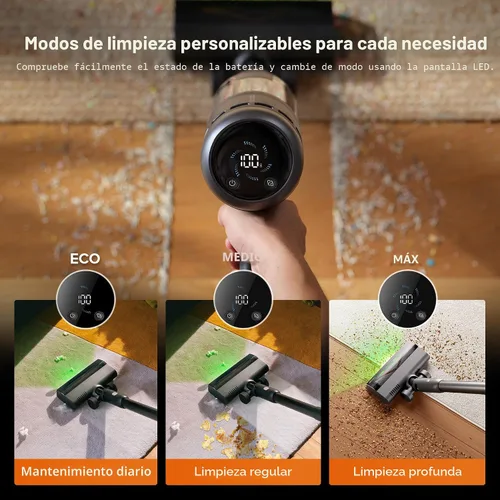Miniatura 7 de Roborock H60 Hub Ultra Aspiradora Inalámbrica con Estación de Vaciado Automático, Aspiradora de Mano con Succión Mejorada de 210AW para el Hogar