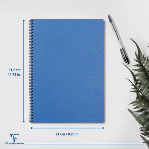 Miniatura 7 de Clairefontaine 781454C Age Bag Collection A Cuaderno de espiral azul A4 8.3 x 11.7 in - 100 páginas rayadas con margen - Papel blanco 3.17 oz