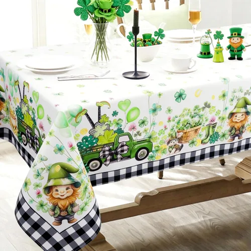 Miniatura 12 de Mantel de primavera y verano, mantel ovalado oblongo, de tela impermeable, diseño floral de pájaro verde, 54 x 72 pulgadas, para cocina, comedor