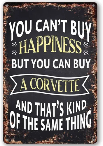 CWEIDP Corvette Signs Corvette Gifts for Men Funny Garage Car Metal Tin Sign Corbette Poster Room Man Cave Decor Room Man Cave Decor Room Room Room