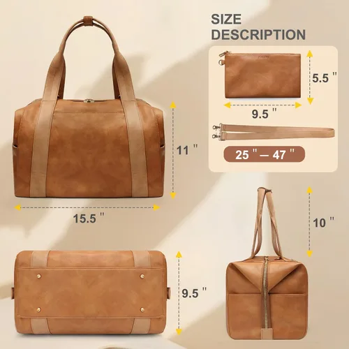 Miniatura 6 de miss fong Bolsa de pañales, bolsa de bebé, bolsa de pañales de cuero, bolsa de mano para bebé con 9 bolsillos, bolsa grande para mamá con bolso