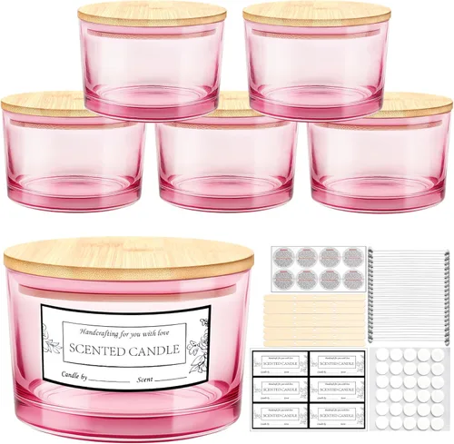 Miniatura 12 de CONNOO Frascos de Vela de Vidrio Esmerilado de 24 oz, Paquete de 6, Recipientes de Vela Vacíos a Granel de Boca Ancha para Múltiples Mechas