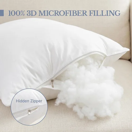 Miniatura 4 de Leeden - Juego de 2 rellenos de almohada de 30 x 50 cm, insertos de cojín con funda de 100% algodón, insertos rectangulares decorativos para sofá