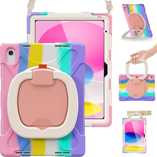BRAECN Funda para iPad (A16) de 11ª/10ª generación de 11 pulgadas/10.9 pulgadas 2025/2022, funda de silicona resistente con protector de pantalla,