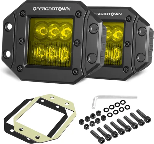 Miniatura 13 de Cápsulas LED de montaje empotrado, OFFROADTOWN de 5" y 12,000 lm, luz LED CREE para conducción, luz de respaldo y reversa, barra de luz empotrada