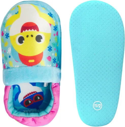 Miniatura 5 de Nickelodeon Toddler Boys' and Girls Baby Shark Slippers - Plush Fuzzy Slippers, Non-Skid Sole (5-12 ToddlerKid)