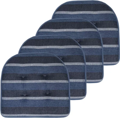 Miniatura 133 de Sweet Home Collection - Cojín de espuma viscoelástica para silla con capitoné, antideslizante, parte trasera de goma, en forma de U, 17 x 16 Piel