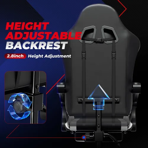 Miniatura 8 de Silla para Videojuegos Ergonómica Auto Dynasty, Silla de Oficina de Respaldo Alto con Soporte Lumbar Ajustable, Respaldo Articulado, Reposacabezas