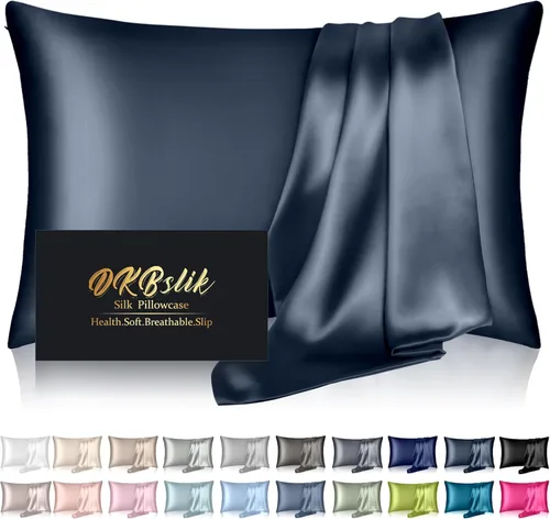 Miniatura 32 de Funda de almohada de seda para cabello y piel, fundas de almohada de seda de morera tamaño estándar, anti-acné, refrescante para dormir, seda Rosa