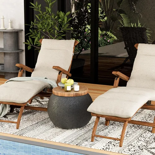 Miniatura 4 de SUNBURY Mesa auxiliar para interiores y exteriores, mesas auxiliares de 14 pulgadas de ancho para patio, mesa auxiliar decorativa, taburete