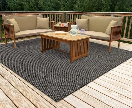 Miniatura 41 de Liora Manne Carmel - Alfombra tejida de perfil bajo de fácil cuidado para interiores y exteriores, color aguamarina, 6 pies 6 pulgadas x 9 pies 4