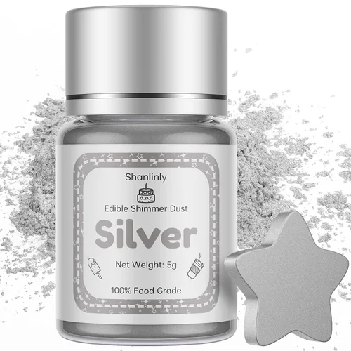 Miniatura 8 de Shanlinly Polvo de Brillo Comestible Negro – 5 Gramos de Polvo Shimmer en Polvo de Grado Alimentario para Pasteles, Polvo Metálico Comestible