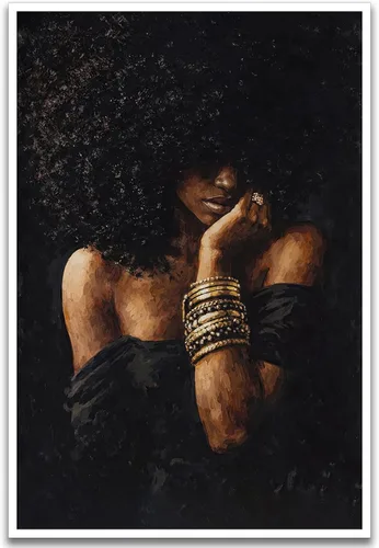 Miniatura 19 de Lienzo decorativo para pared, diseño de cultura negra, póster afroamericano de arte para pared, arte abstracto, pintura al óleo para sala de estar