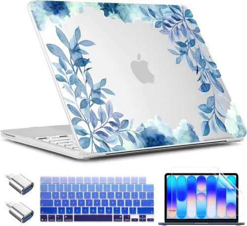 Miniatura 19 de TWOLSKOO Funda para MacBook Neo de 13 pulgadas 2026 A3404 A18 Pro Chip, carcasa rígida de plástico con adaptador tipo C, 2 fundas para cámara web