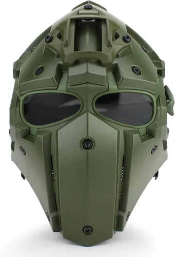 Miniatura 22 de WoSporT - Casco táctico de obsidiana verde GOBL Terminator y máscara para caza, paintball, militar, cosplay, película, utilería 92-BK-azul
