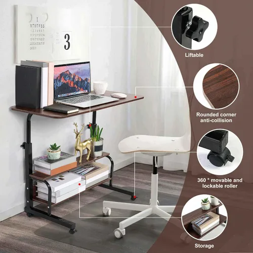 Miniatura 4 de Escritorio de oficina en casa, mesa ajustable para dormitorio, computadora portátil moderna para sala de estar, sofá, espacios pequeños portátiles