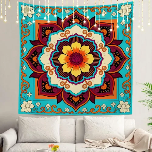 Miniatura 75 de Shrahala Circles Tapestry, Abstract Art With Various Circles Wall Hanging Hd Print Polyester Backdrop For Dorm Room Bedroom 30 X 40 In