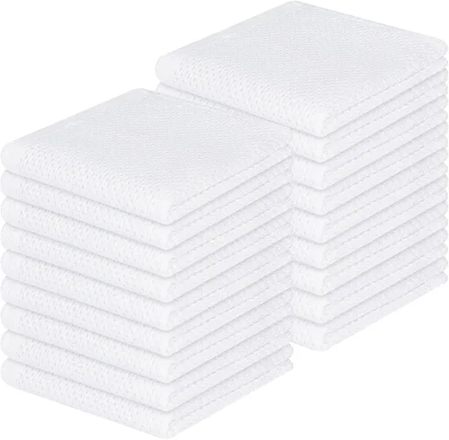 Miniatura 34 de Homaxy Paños de cocina de 100% algodón con tejido de gofre, ultra suaves, absorbentes, de secado rápido, 12 x 12 pulgadas, paquete de 6, amarillo