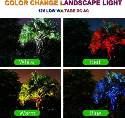 Miniatura 6 de Luces de paisaje RGB de bajo voltaje 5W DC12 Volt LED Spotlight Outdoor Pathway Lights Patio Luces Jardín Césped Paisajismo Luces 500LM IP66 Punto