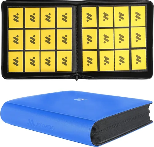Miniatura 11 de Carpeta de tarjetas con 12 bolsillos, carpeta de tarjetas intercambiables con capacidad para hasta 1200 tarjetas con 50 fundas, álbum con cremallera