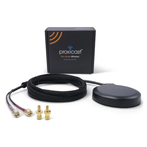 Proxicast Antena de montaje magnético/adhesivo omnidireccional MIMO 4G / 5G de perfil ultra bajo para Verizon, AT&T, T-Mobile módems y enrutadores