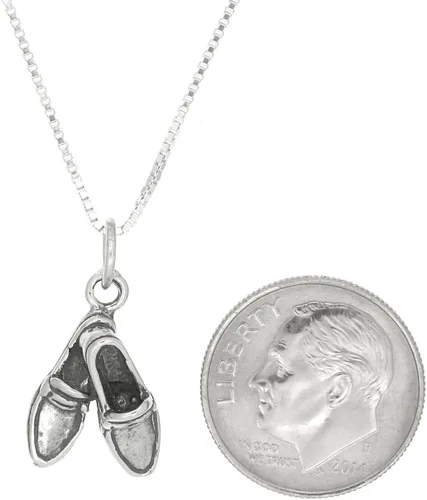 Miniatura 2 de LGU Sterling Silver Three Dimensional Shagging Shoes Loafers Necklace