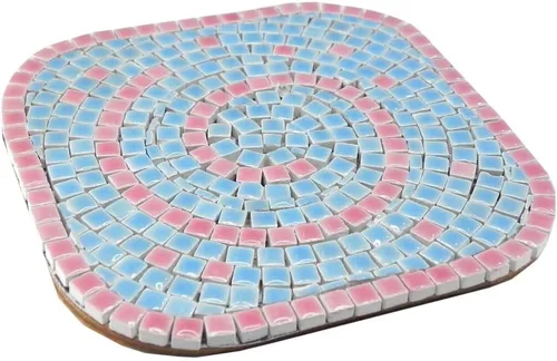 Miniatura 7 de Kit de manualidades de posavasos de mosaico, da vida a tu creatividad 2 piezas Rainbow Mix 3.9 in