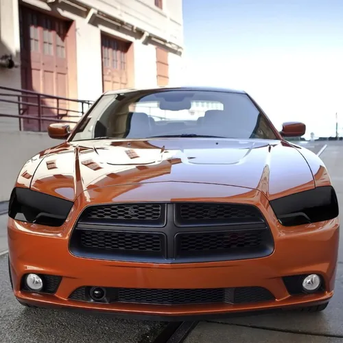 Miniatura 7 de Hoolcar Cubierta de lámpara delantera para faros delanteros, marco de bisel, accesorios exteriores compatibles con Dodge Charger 2011-2014, negro