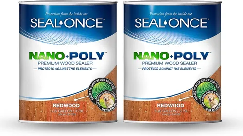 Miniatura 30 de Sellador Seal-Once Nano+Poly de madera penetrante con poliuretano, sellador impermeable de alta calidad, 1 galón, cedro bronce Sellador