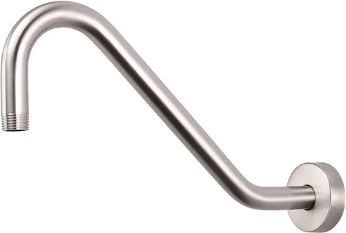 Miniatura 10 de NearMoon Brazo de extensión de ducha en forma de J, extensor de altura de cabezal de ducha de acero inoxidable con brida, diseño de tubo elevador