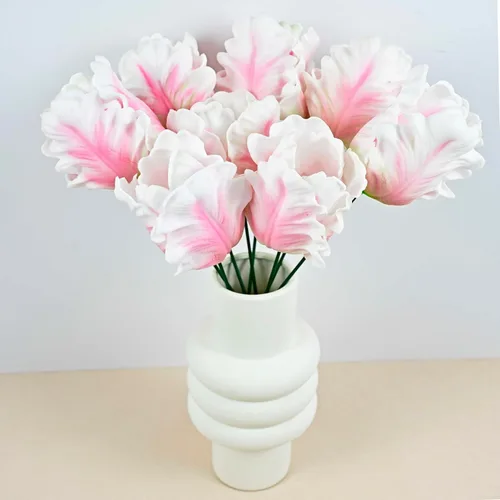 Regalos de Cumpleaños para Mujeres 8pcs Flores Rosa Claro PU Tacto Real Flores Regalos para Mujeres para Navidad Flores Artificiales para Bricolaje