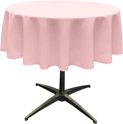 Miniatura 142 de LA Linen - Mantel redondo lavable de popelina de poliéster, resistente a manchas y arrugas, 51", mantel de tela para comedor, cocina, fiesta, Negro
