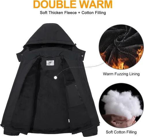 Miniatura 2 de GOLDEN CAMEL Men's Winter Jacket Windproof Ski Snow Jacket Waterproof Thicken Parka Rain Jacket Warm Puffer Coat