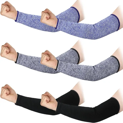3 pares de protectores de brazo para piel fina y moretones, mangas de antebrazo resistentes a cortes nivel 5, manga de protección contra quemaduras