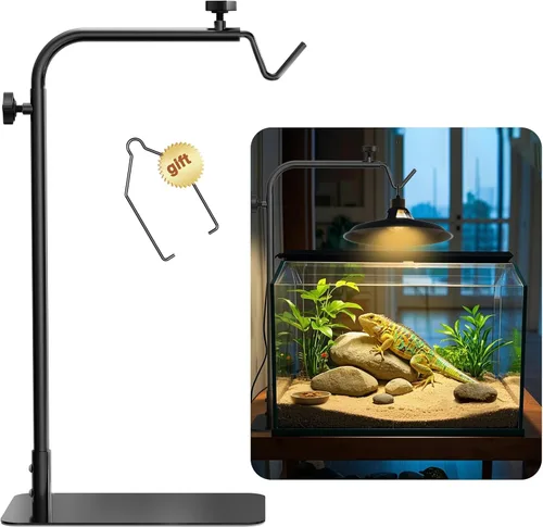 Soporte de lámpara de calor para reptiles ajustable de 18 a 32 pulgadas: Soporte de luz con base pesada para dragón barbudo, tortuga, serpiente,